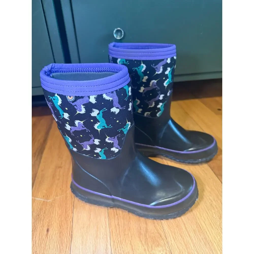 Bogs Classic Stomper Unicorn Boots Girls Youth Sz 1 Waterproof Winter